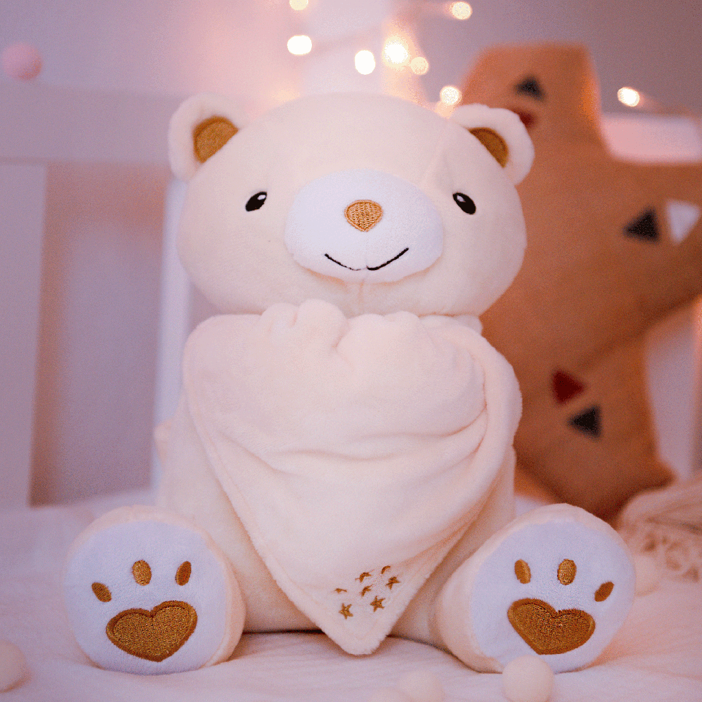 JABAR L'OURSON INTERACTIF- DÉTECTEUR DES CRIS DU BÉBÉ - yeux ouverts