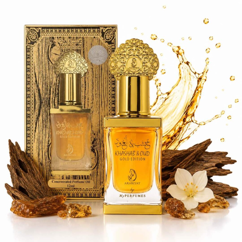 ​​KHASHAB & OUD GOLD EDITION - Huile parfumée concentrée 12ml