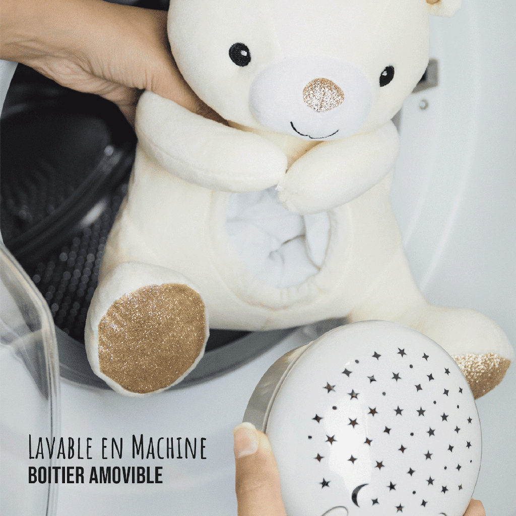 JABAR L'OURSON INTERACTIF- DÉTECTEUR DES CRIS DU BÉBÉ - yeux ouverts