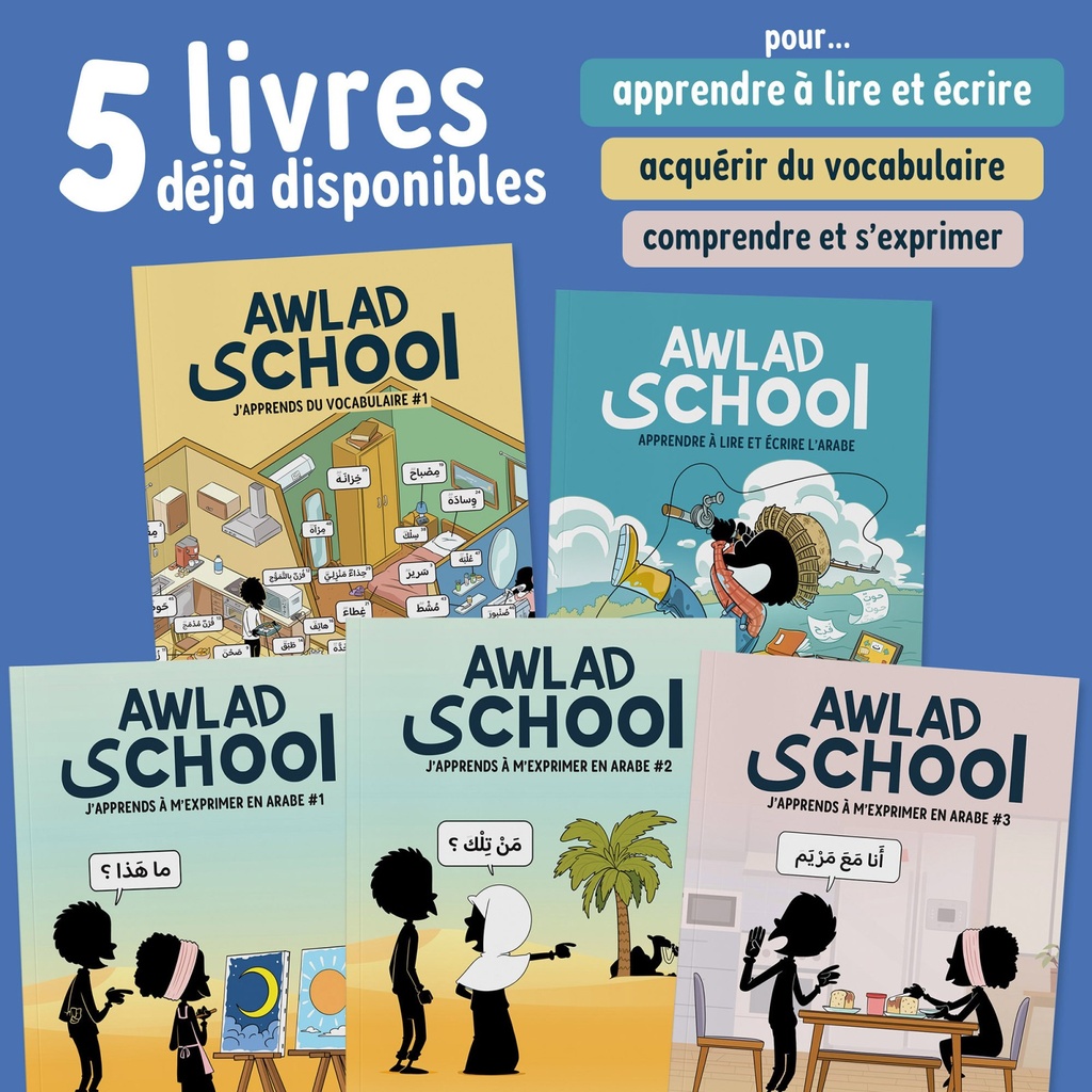 PACK COMPLET AWLAD SCHOOL - 5 VOLUMES