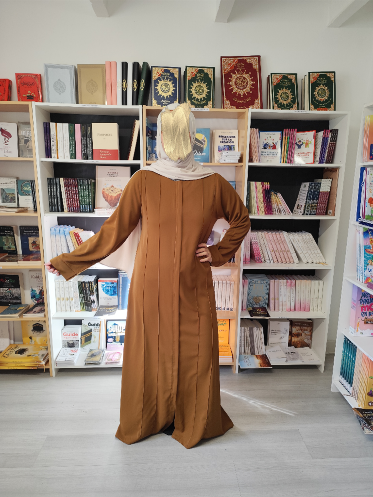 ABAYA ZIP MARRON