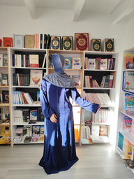 ABAYA ZIP BLEUE