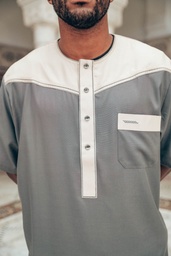 QAMIS VISCOSE BICOLORE MANCHES COURTES